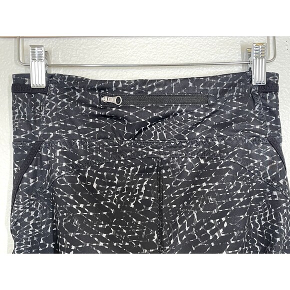Lululemon Real Quick Crop Leggings Womens 4 Black Samba Snake Battleship Running - Picture 11 of 13